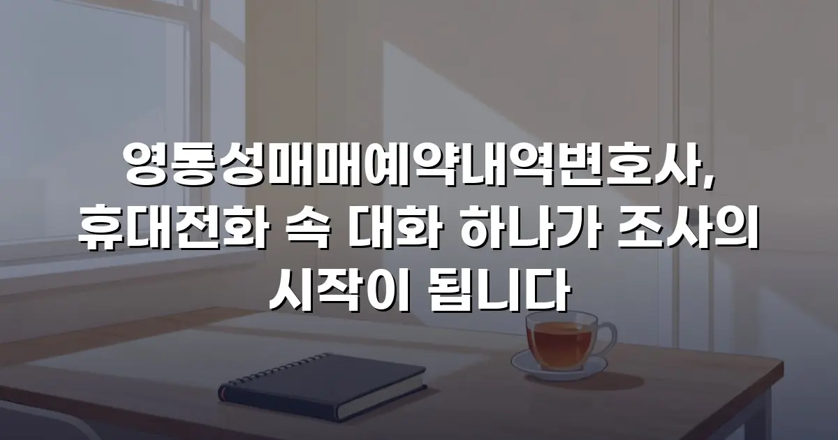 영통성매매예약내역변호사, 휴대전화 속 대화 하나가 조사의 시작이 됩니다