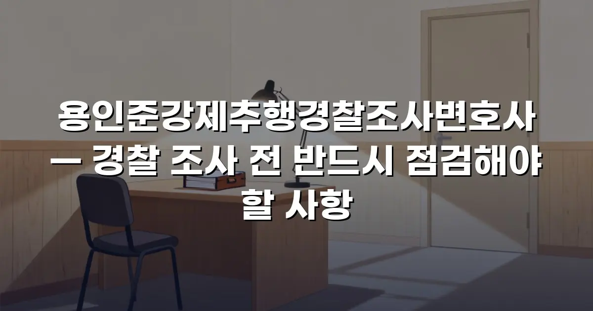 용인준강제추행경찰조사변호사 — 경찰 조사 전 반드시 점검해야 할 사항