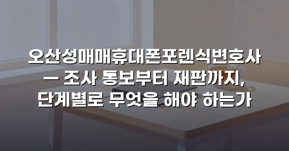 오산성매매휴대폰포렌식변호사 — 조사 통보부터 재판까지, 단계별로 무엇을 해야 하는가