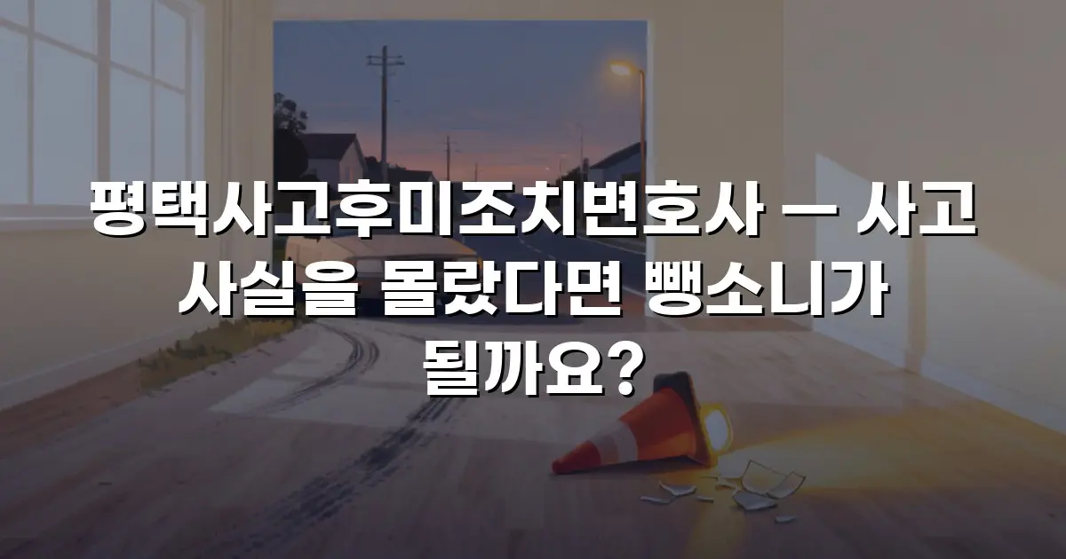 평택사고후미조치변호사 — 사고 사실을 몰랐다면 뺑소니가 될까요?