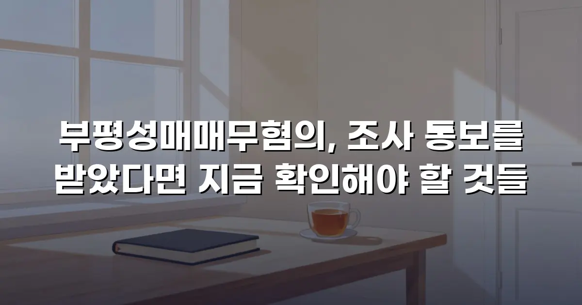 부평성매매무혐의, 조사 통보를 받았다면 지금 확인해야 할 것들