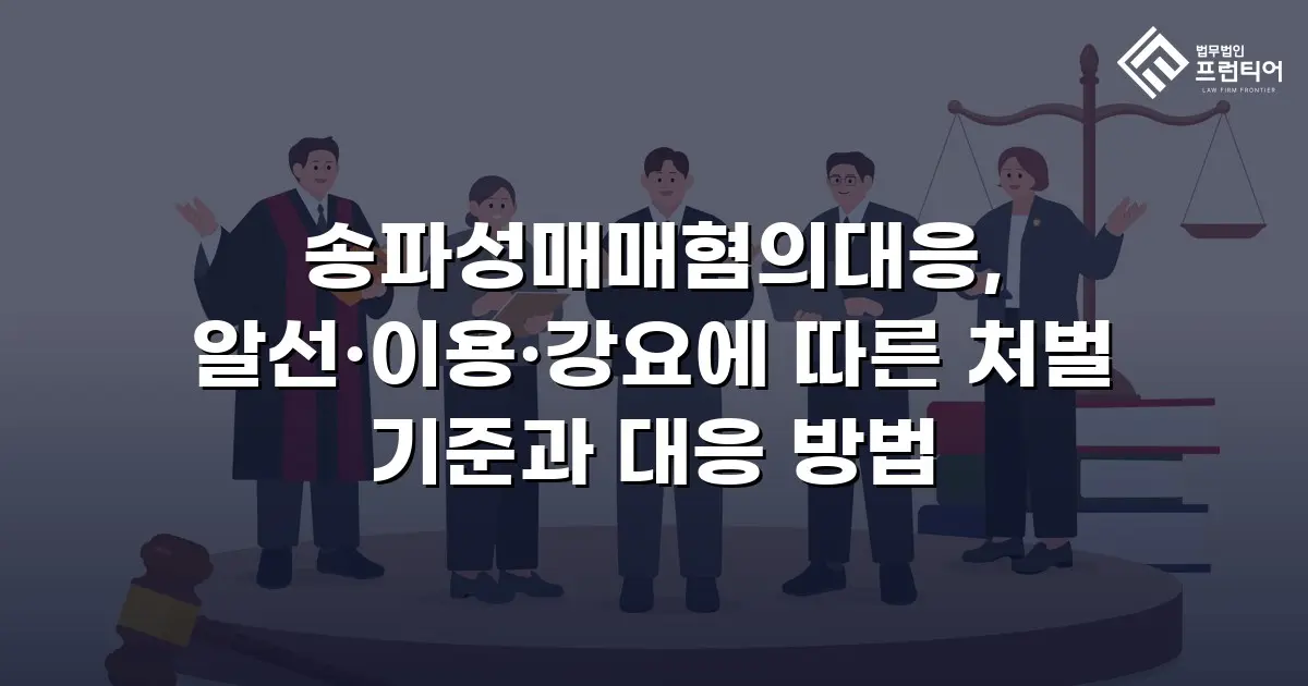송파성매매혐의대응, 알선·이용·강요에 따른 처벌 기준과 대응 방법