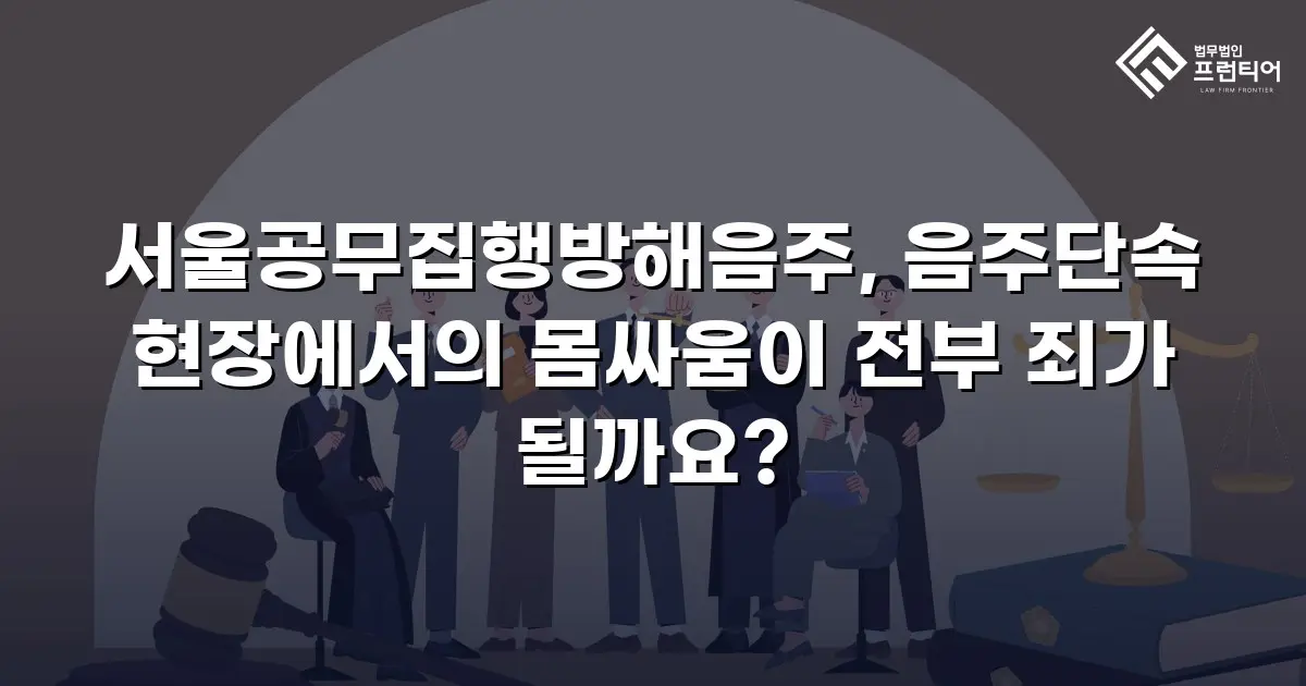 서울공무집행방해음주, 음주단속 현장에서의 몸싸움이 전부 죄가 될까요?