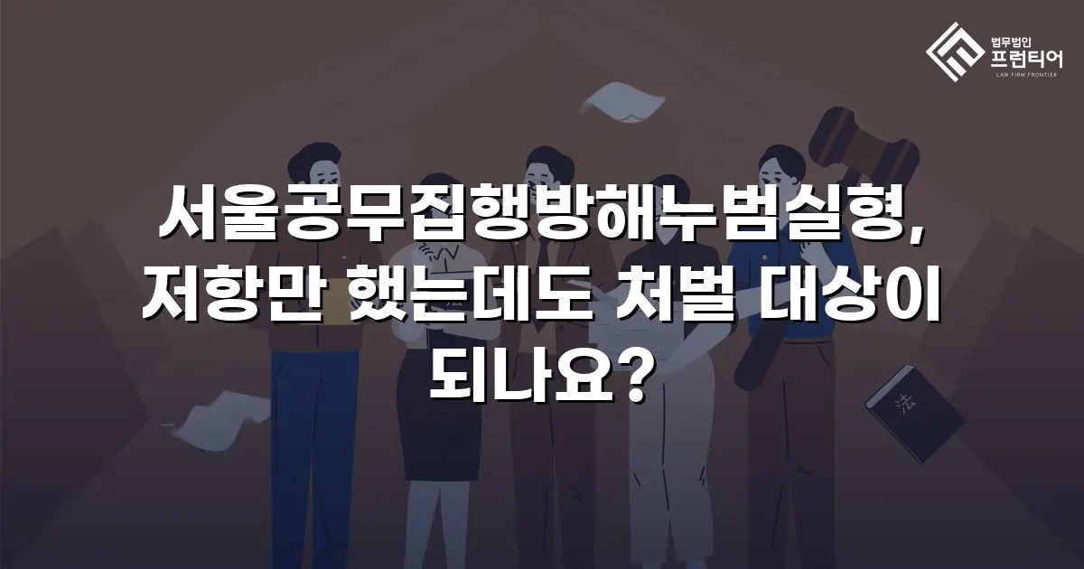 서울공무집행방해누범실형, 저항만 했는데도 처벌 대상이 되나요?