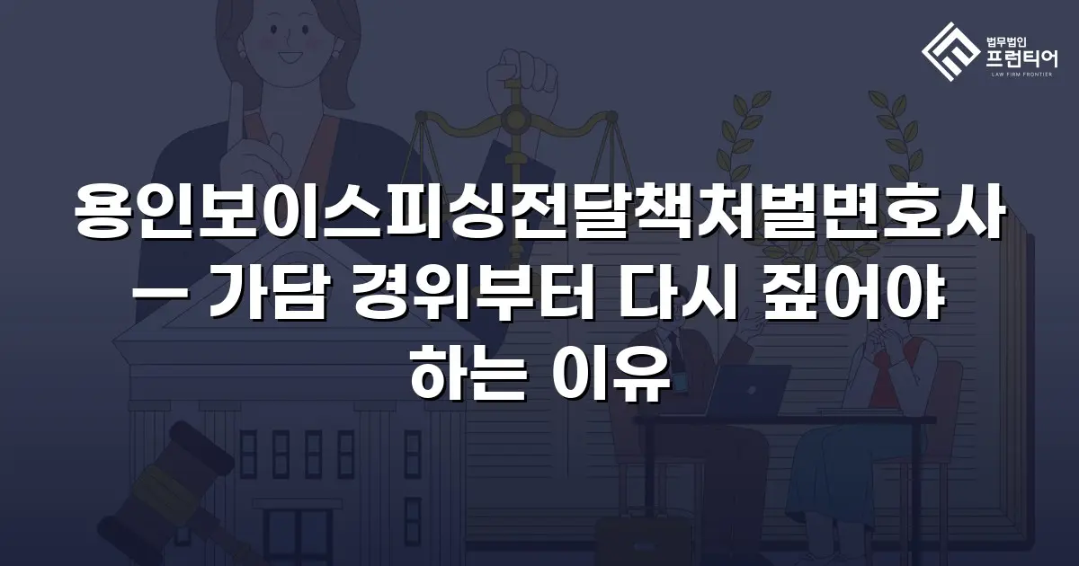 용인보이스피싱전달책처벌변호사 — 가담 경위부터 다시 짚어야 하는 이유