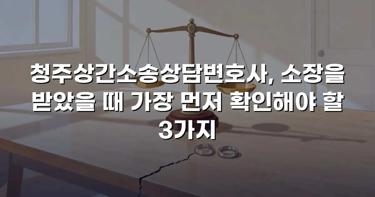 청주상간소송상담변호사, 소장을 받았을 때 가장 먼저 확인해야 할 3가지
