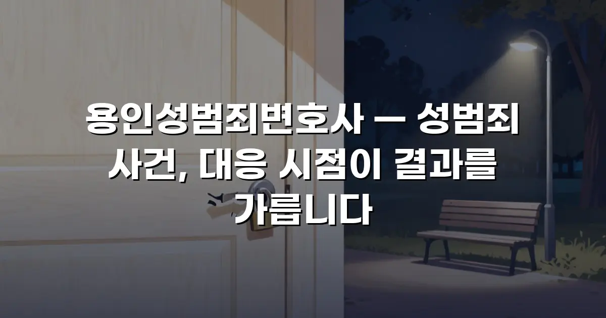 용인성범죄변호사 — 성범죄 사건, 대응 시점이 결과를 가릅니다