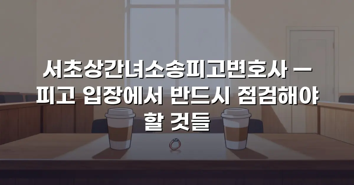 서초상간녀소송피고변호사 — 피고 입장에서 반드시 점검해야 할 것들