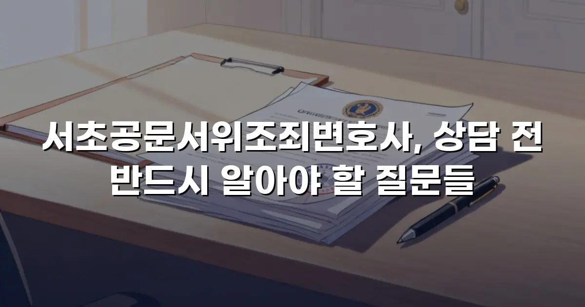 서초공문서위조죄변호사, 상담 전 반드시 알아야 할 질문들