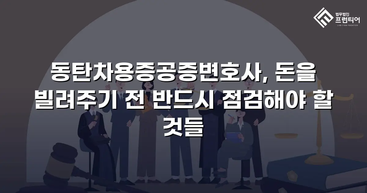 동탄차용증공증변호사, 돈을 빌려주기 전 반드시 점검해야 할 것들