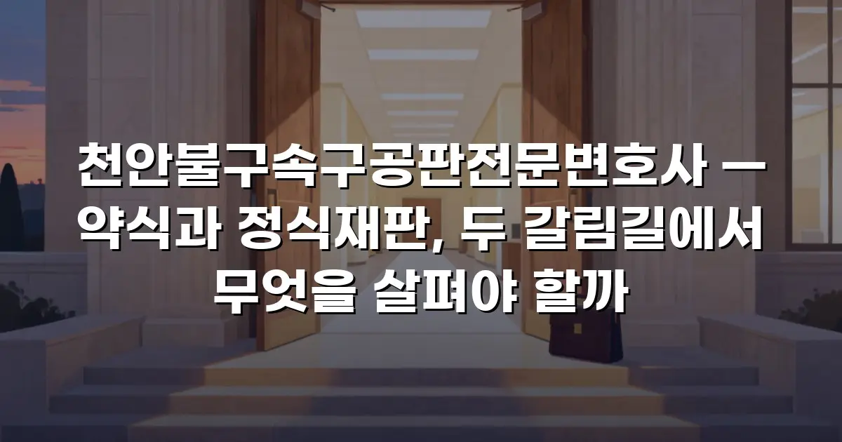천안불구속구공판전문변호사 — 약식과 정식재판, 두 갈림길에서 무엇을 살펴야 할까