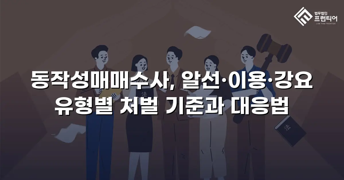 동작성매매수사, 알선·이용·강요 유형별 처벌 기준과 대응법