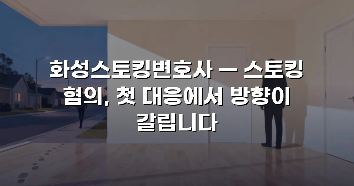 화성스토킹변호사 — 스토킹 혐의, 첫 대응에서 방향이 갈립니다