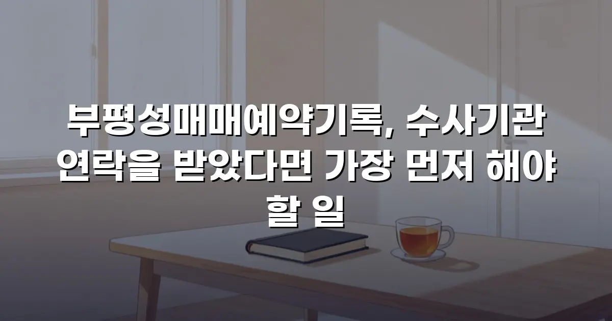 부평성매매예약기록, 수사기관 연락을 받았다면 가장 먼저 해야 할 일
