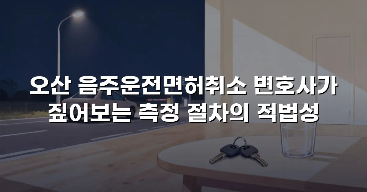 오산 음주운전면허취소 변호사가 짚어보는 측정 절차의 적법성