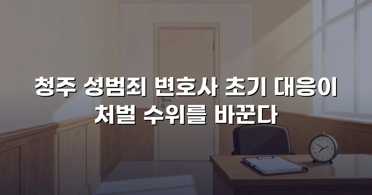 청주 성범죄 변호사 초기 대응이 처벌 수위를 바꾼다