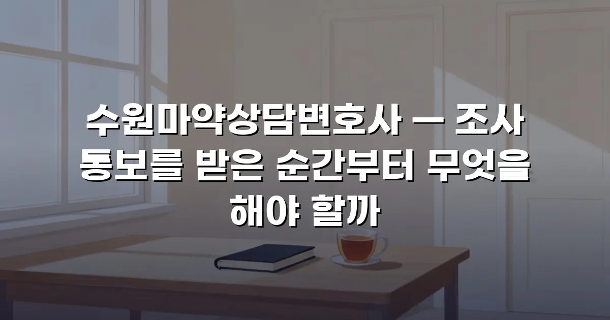 수원마약상담변호사 — 조사 통보를 받은 순간부터 무엇을 해야 할까