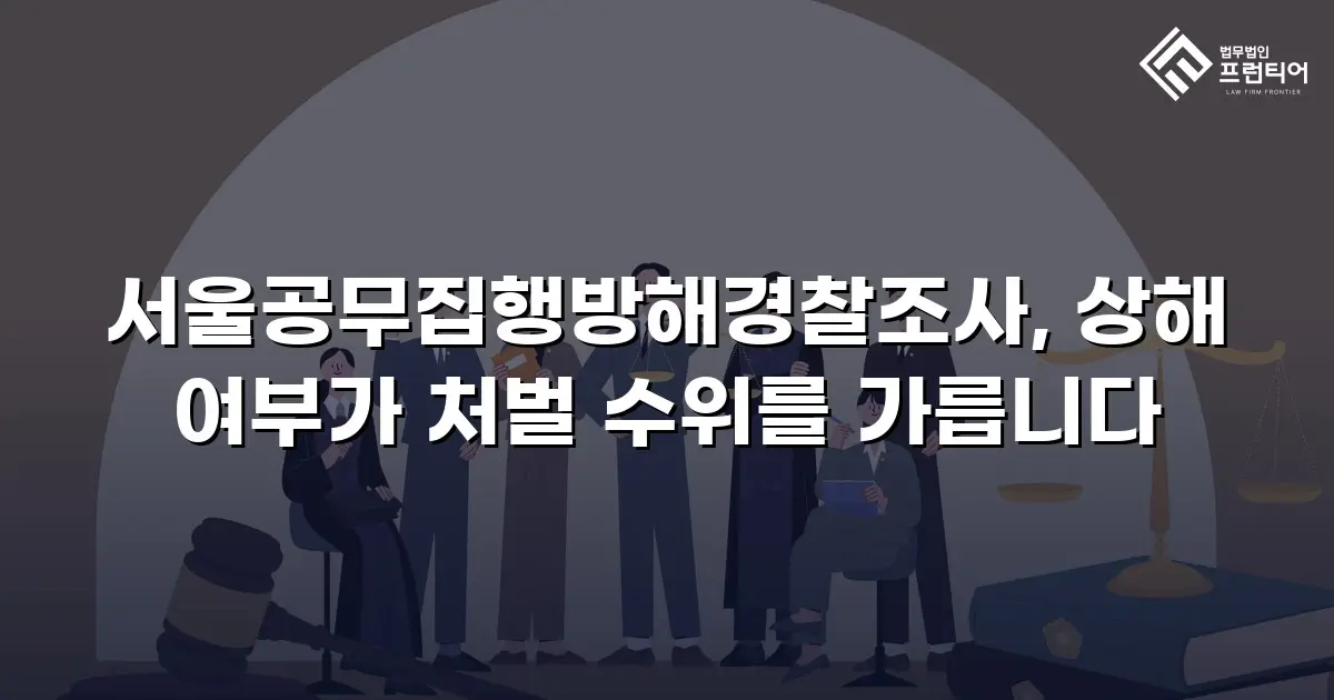 서울공무집행방해경찰조사, 상해 여부가 처벌 수위를 가릅니다