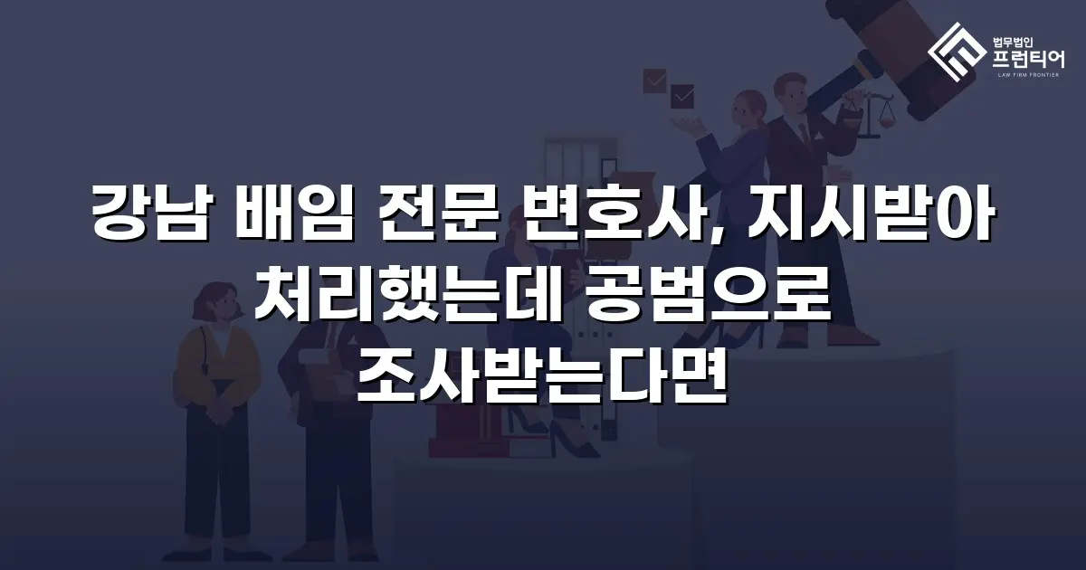 강남 배임 전문 변호사, 지시받아 처리했는데 공범으로 조사받는다면