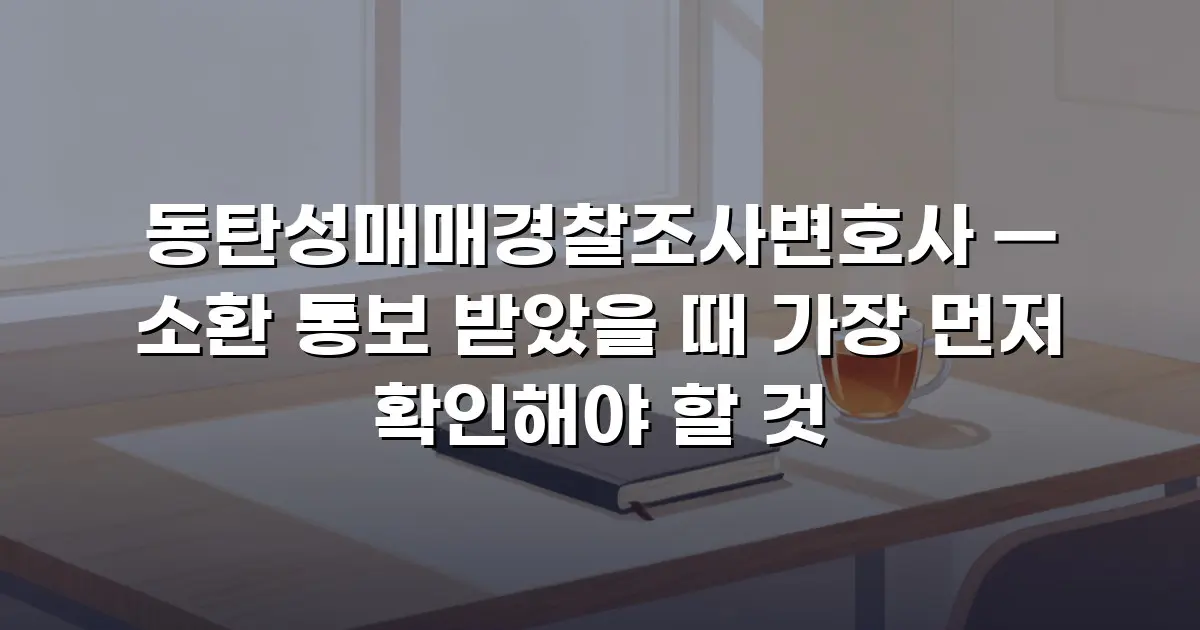 동탄성매매경찰조사변호사 — 소환 통보 받았을 때 가장 먼저 확인해야 할 것