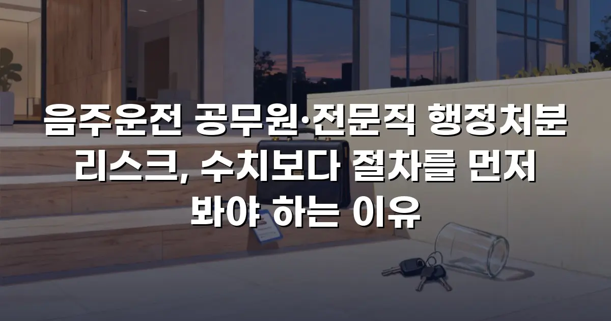 음주운전 공무원·전문직 행정처분 리스크, 수치보다 절차를 먼저 봐야 하는 이유