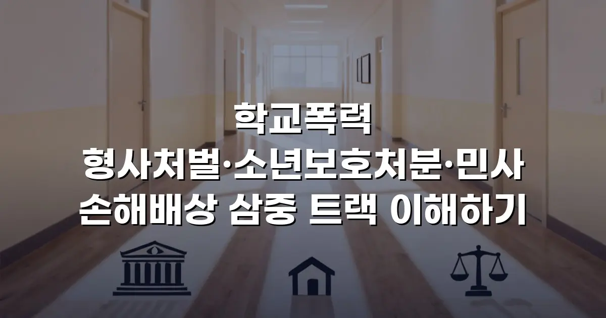 학교폭력 형사처벌·소년보호처분·민사 손해배상 삼중 트랙 이해하기