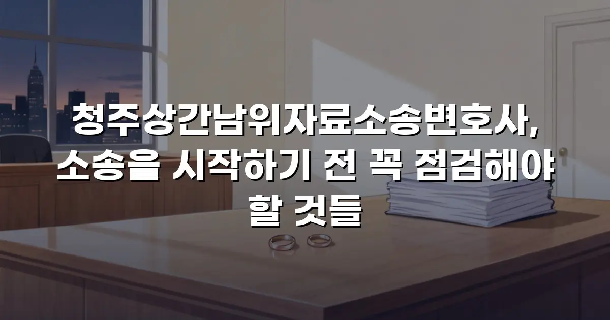 청주상간남위자료소송변호사, 소송을 시작하기 전 꼭 점검해야 할 것들