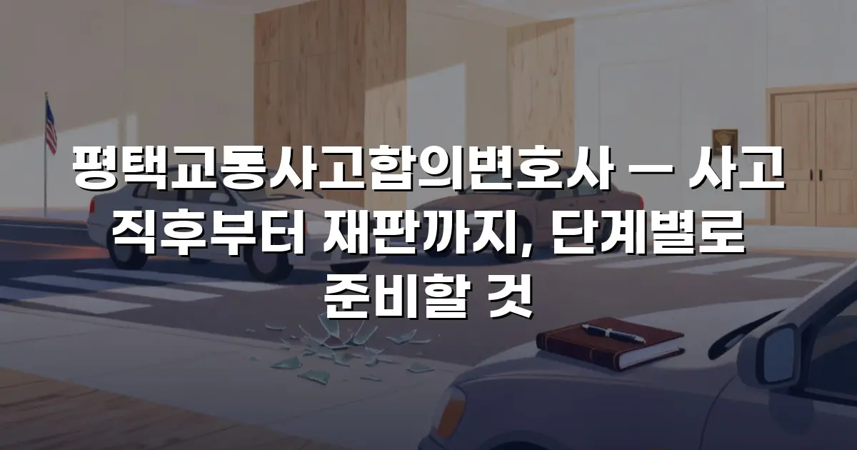 평택교통사고합의변호사 — 사고 직후부터 재판까지, 단계별로 준비할 것