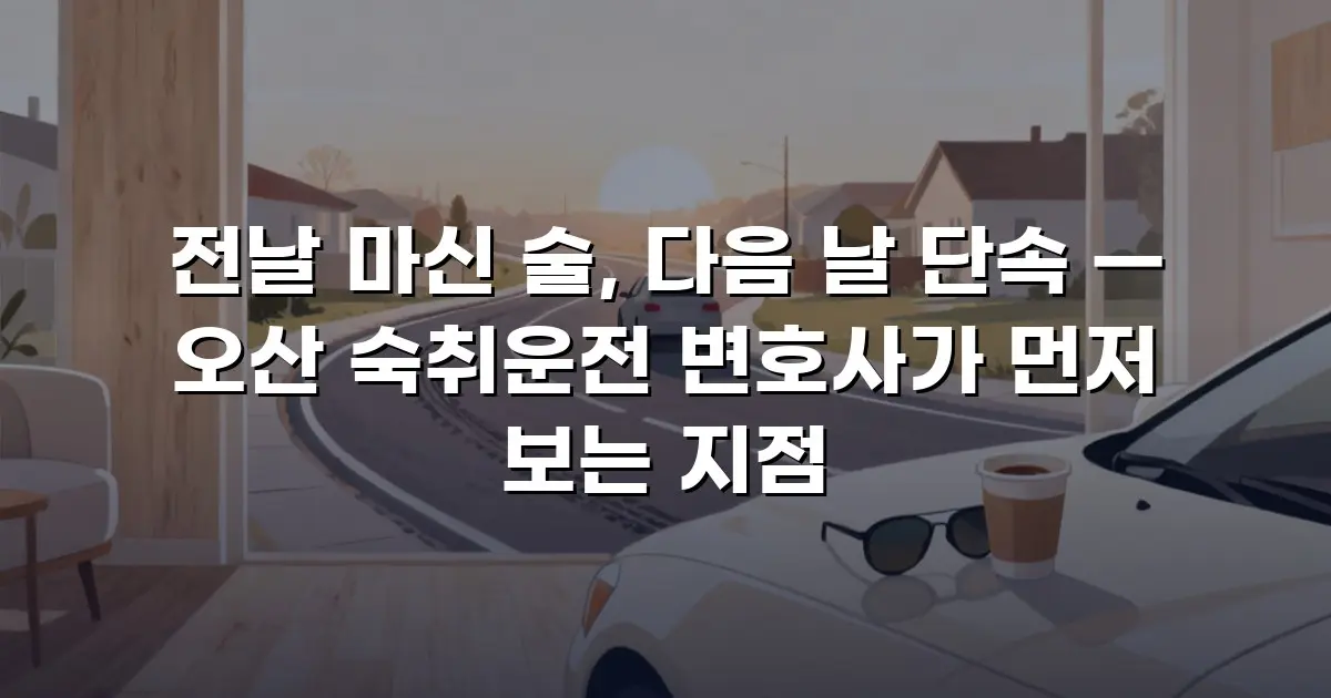 전날 마신 술, 다음 날 단속 — 오산 숙취운전 변호사가 먼저 보는 지점