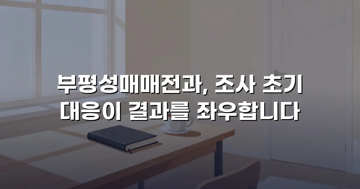 부평성매매전과, 조사 초기 대응이 결과를 좌우합니다