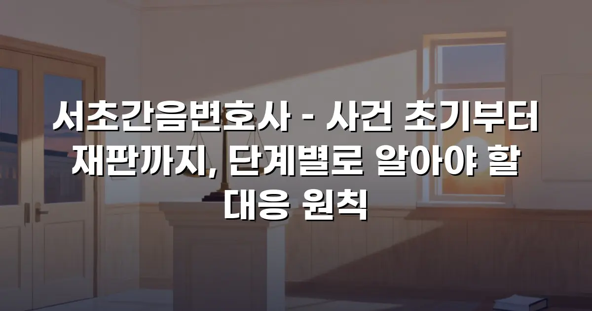 서초간음변호사 – 사건 초기부터 재판까지, 단계별로 알아야 할 대응 원칙
