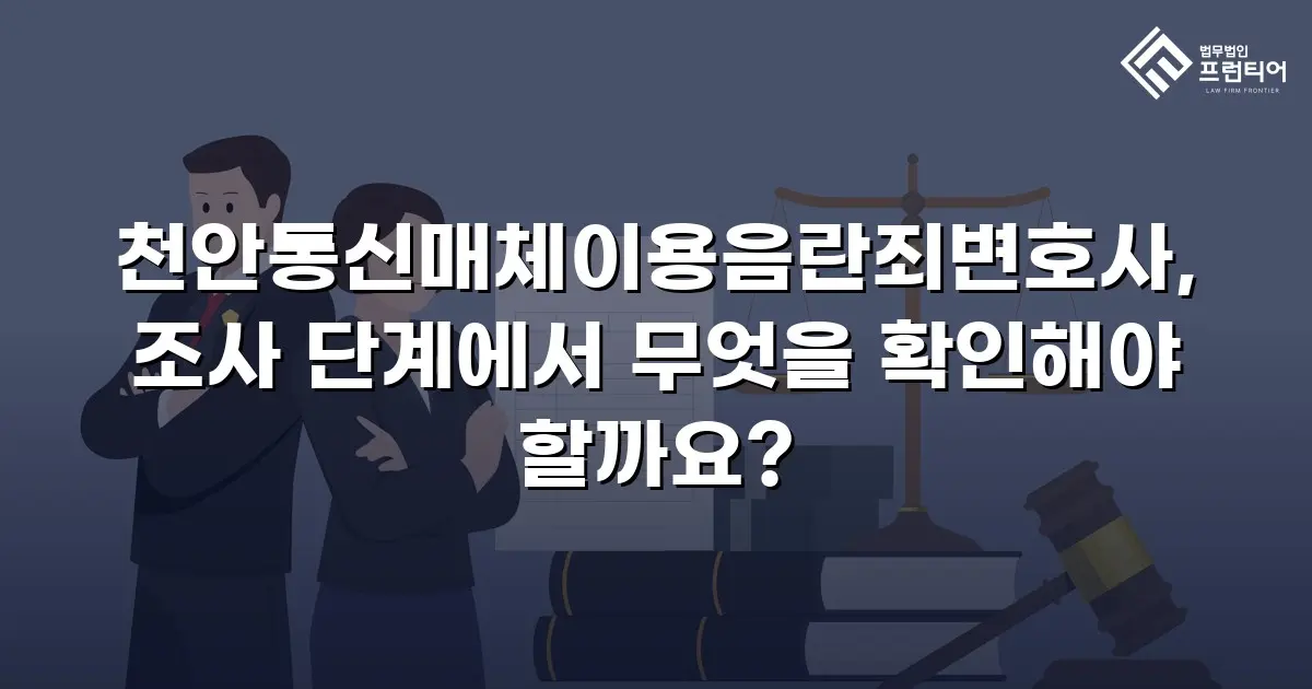 천안통신매체이용음란죄변호사, 조사 단계에서 무엇을 확인해야 할까요?