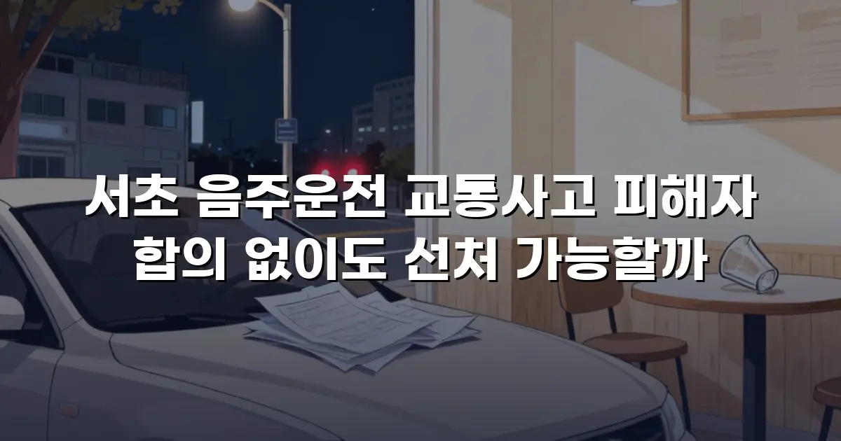 서초 음주운전 교통사고 피해자 합의 없이도 선처 가능할까