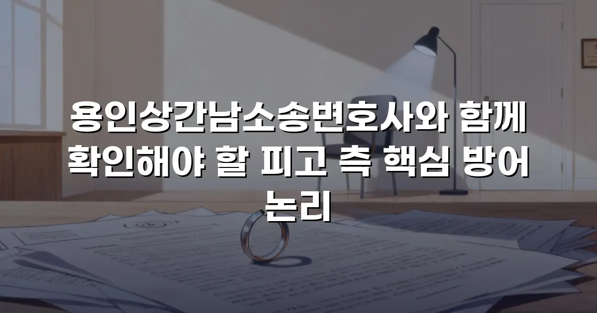 용인상간남소송변호사와 함께 확인해야 할 피고 측 핵심 방어 논리