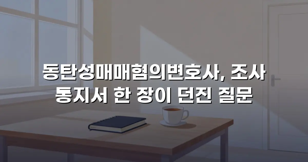 동탄성매매혐의변호사, 조사 통지서 한 장이 던진 질문