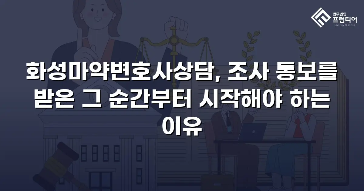 화성마약변호사상담, 조사 통보를 받은 그 순간부터 시작해야 하는 이유