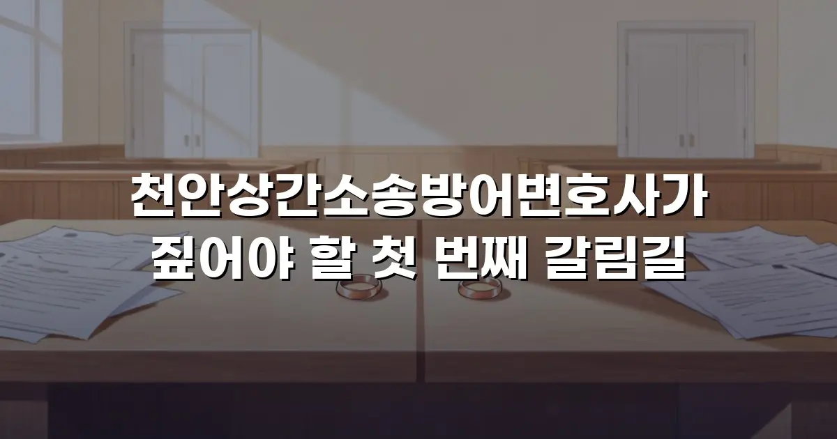 천안상간소송방어변호사가 짚어야 할 첫 번째 갈림길