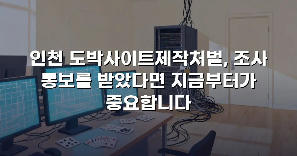 인천 도박사이트제작처벌, 조사 통보를 받았다면 지금부터가 중요합니다