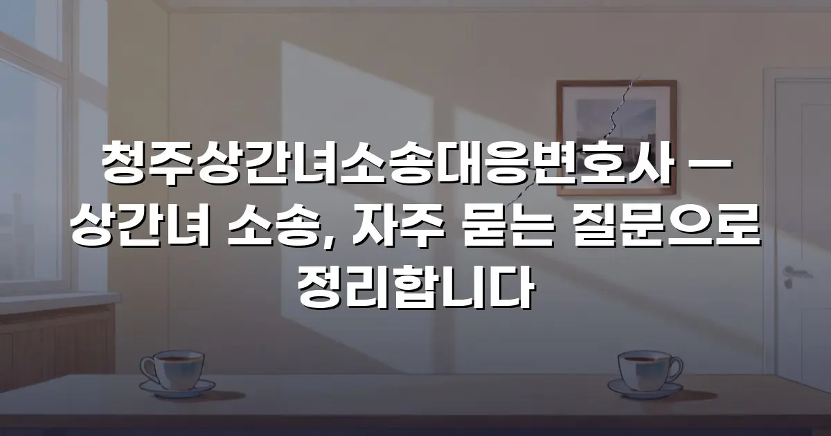 청주상간녀소송대응변호사 — 상간녀 소송, 자주 묻는 질문으로 정리합니다