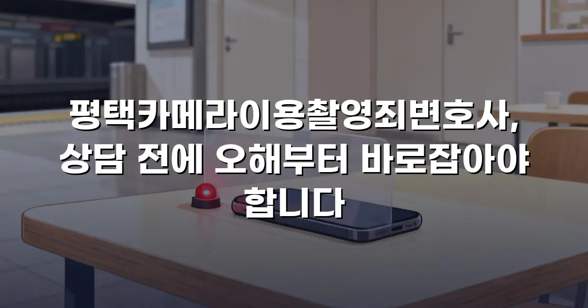 평택카메라이용촬영죄변호사, 상담 전에 오해부터 바로잡아야 합니다