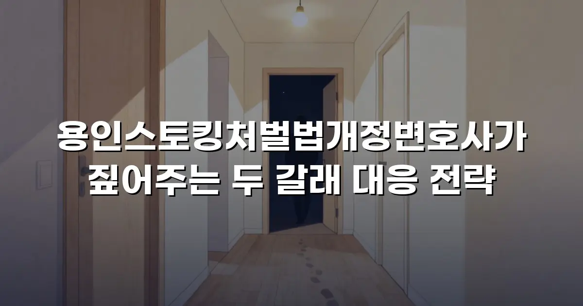 용인스토킹처벌법개정변호사가 짚어주는 두 갈래 대응 전략