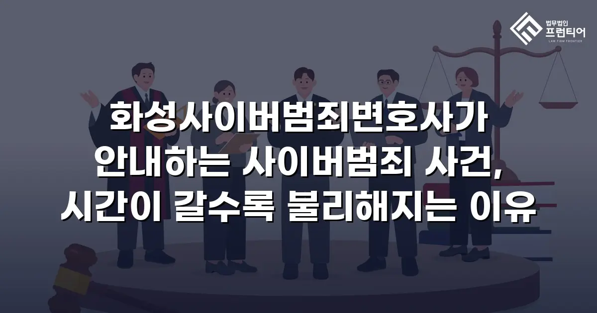 화성사이버범죄변호사가 안내하는 사이버범죄 사건, 시간이 갈수록 불리해지는 이유
