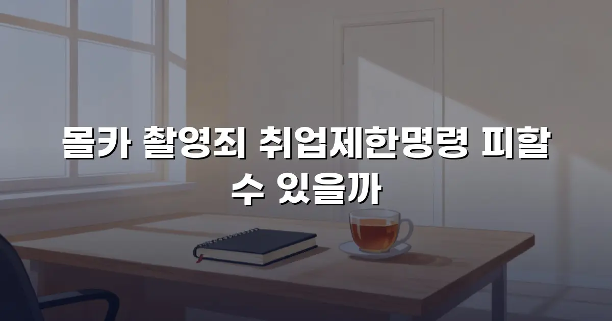 몰카 촬영죄 취업제한명령 피할 수 있을까
