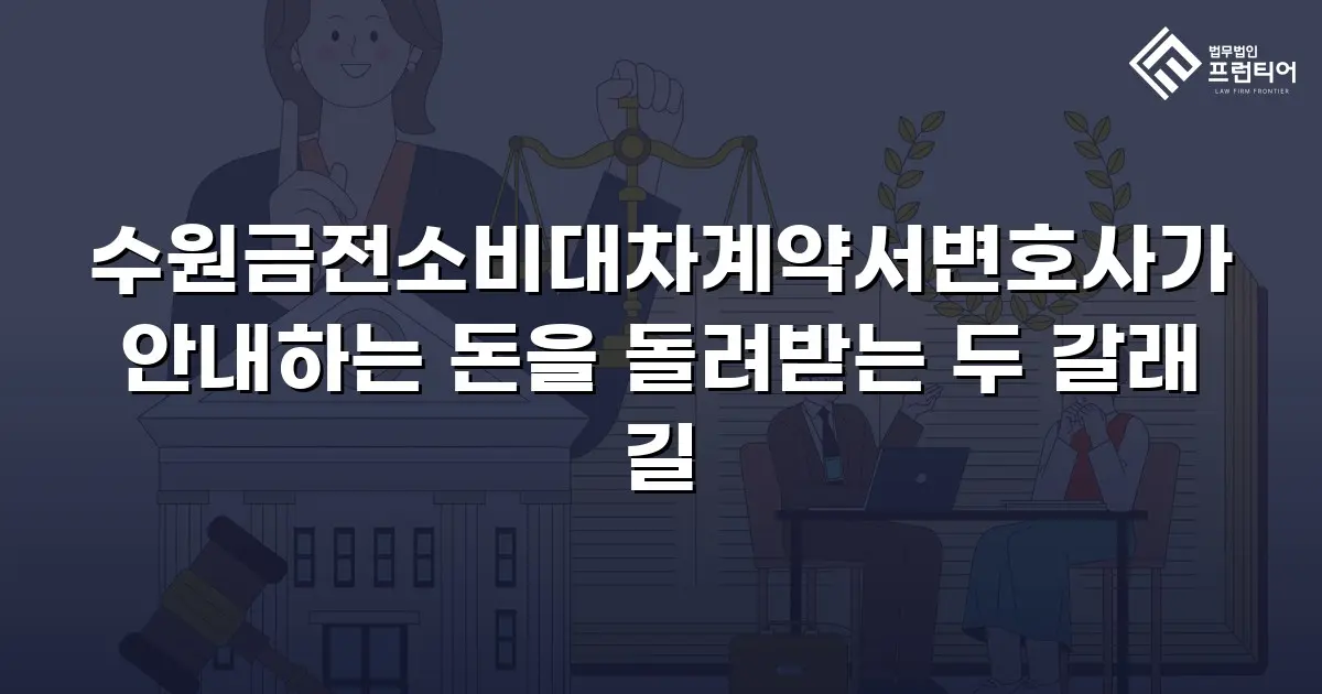 수원금전소비대차계약서변호사가 안내하는 돈을 돌려받는 두 갈래 길