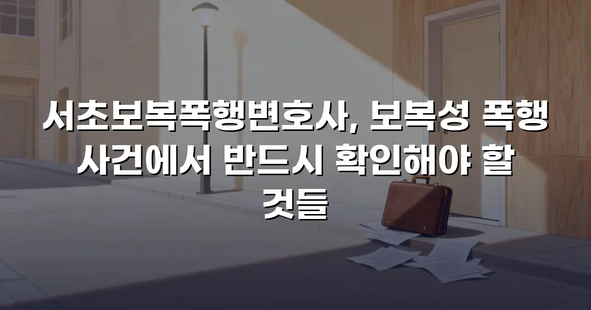 서초보복폭행변호사, 보복성 폭행 사건에서 반드시 확인해야 할 것들