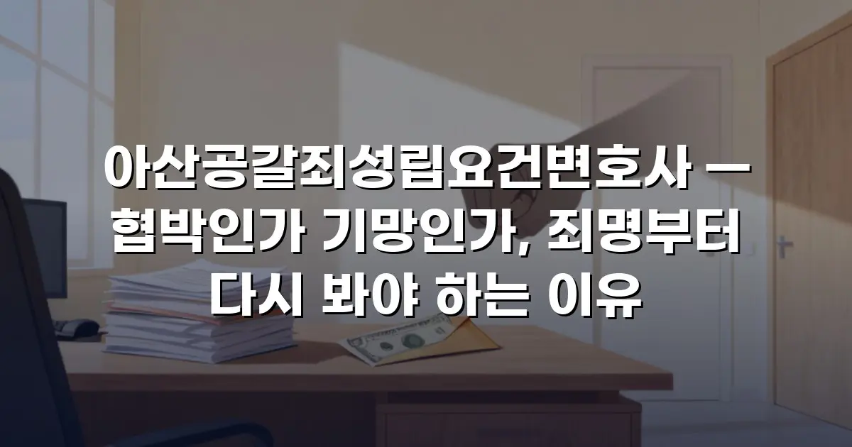 아산공갈죄성립요건변호사 — 협박인가 기망인가, 죄명부터 다시 봐야 하는 이유