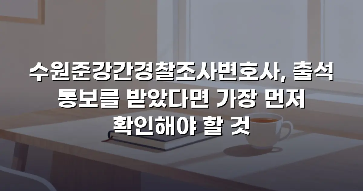 수원준강간경찰조사변호사, 출석 통보를 받았다면 가장 먼저 확인해야 할 것