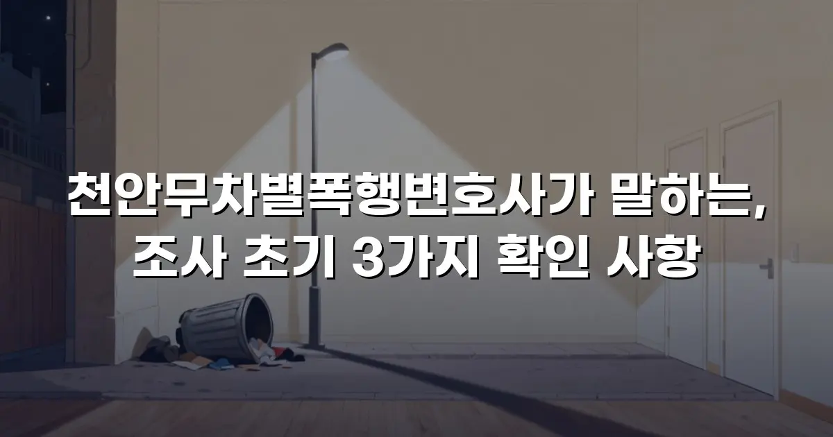 천안무차별폭행변호사가 말하는, 조사 초기 3가지 확인 사항