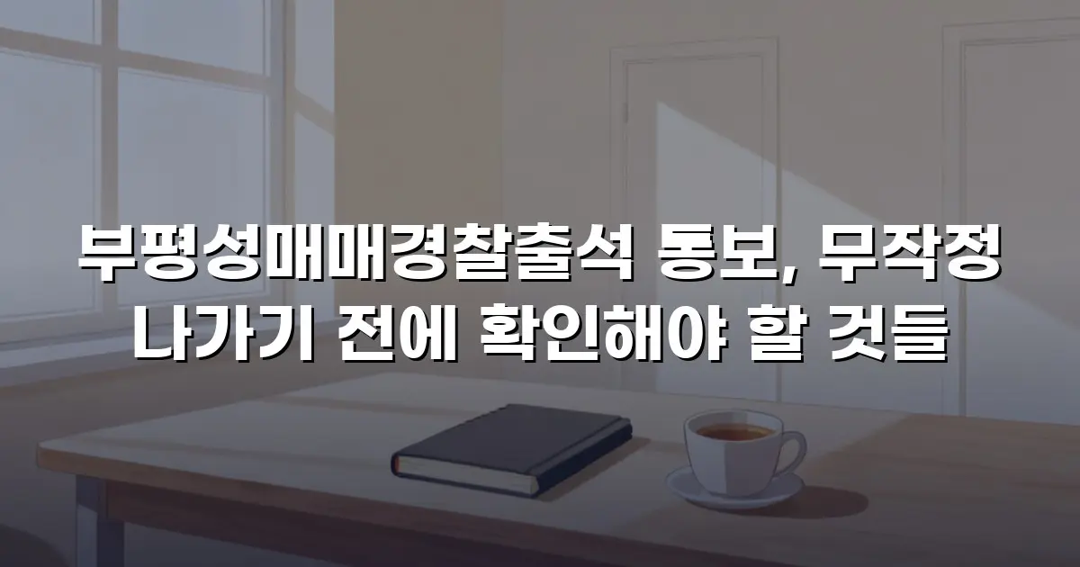 부평성매매경찰출석 통보, 무작정 나가기 전에 확인해야 할 것들