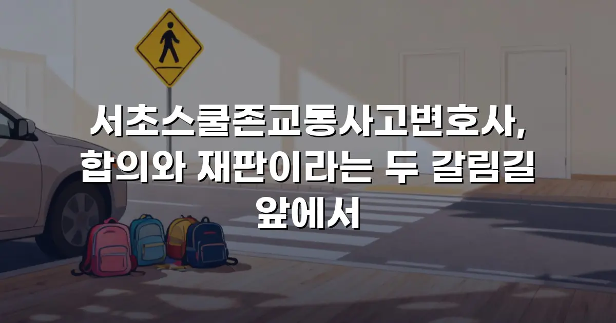 서초스쿨존교통사고변호사, 합의와 재판이라는 두 갈림길 앞에서